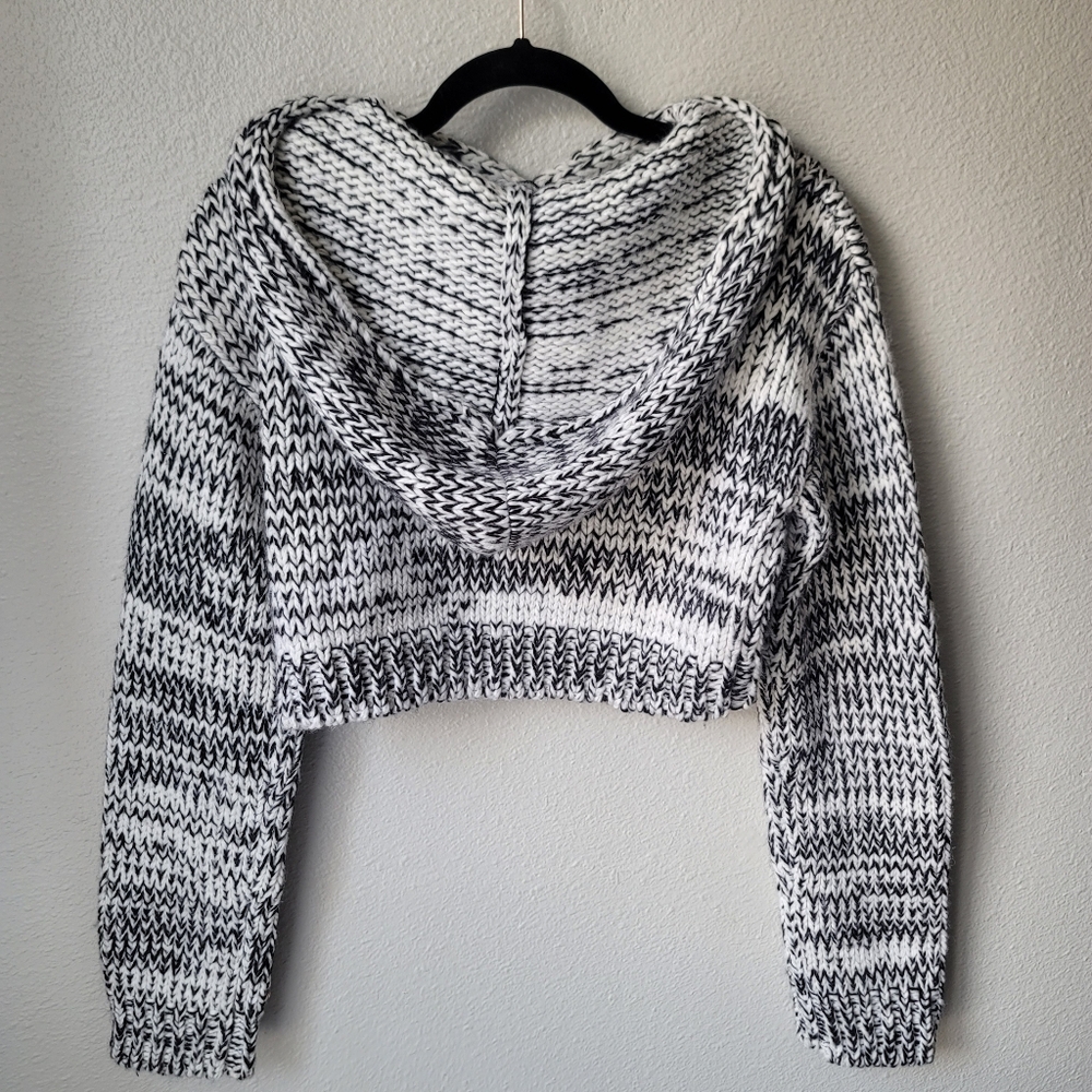 SMFK Tequila Cross Agave Knit Cropped Hoodie Size Small Color Black/White - Picture 7 of 11